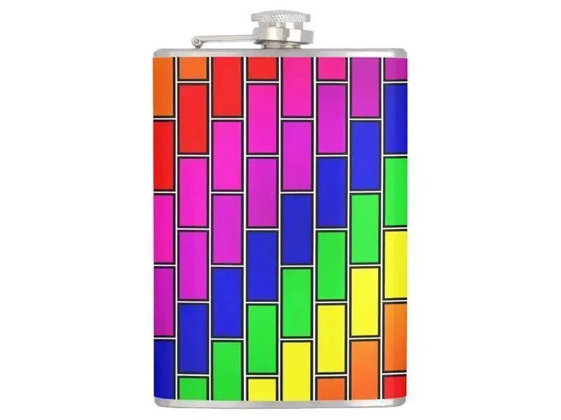 Hip Flasks-BRICK WALL #2 Hip Flasks-Multicolor Bright-from COLORADDICTED.COM-