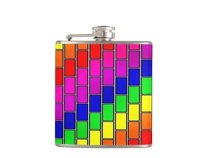 Hip Flasks-BRICK WALL #2 Hip Flasks-Multicolor Bright-from COLORADDICTED.COM-