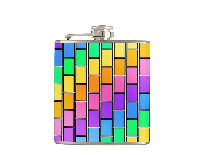 Hip Flasks-BRICK WALL #2 Hip Flasks-Multicolor Light-from COLORADDICTED.COM-