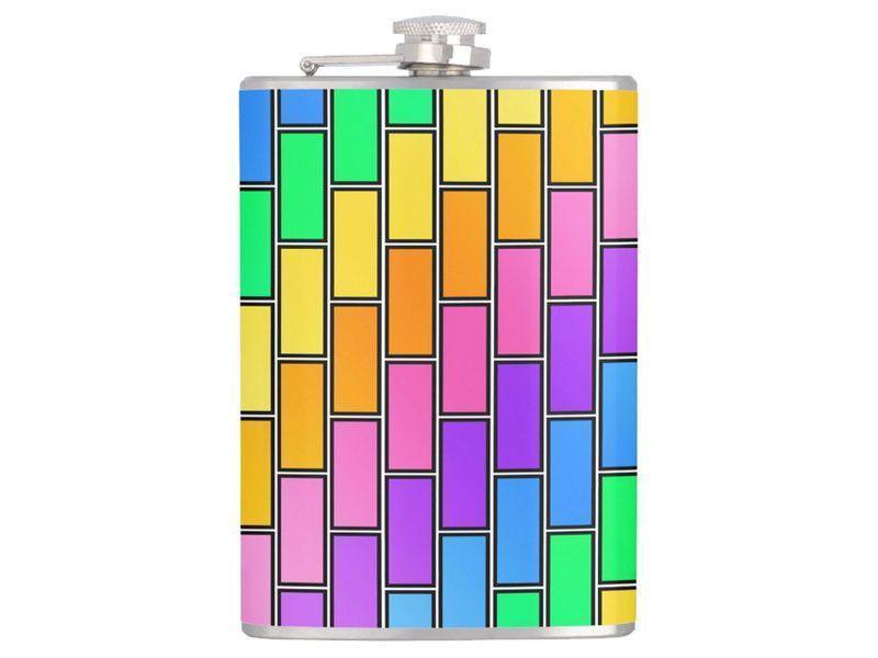 Hip Flasks-BRICK WALL #2 Hip Flasks-Multicolor Light-from COLORADDICTED.COM-