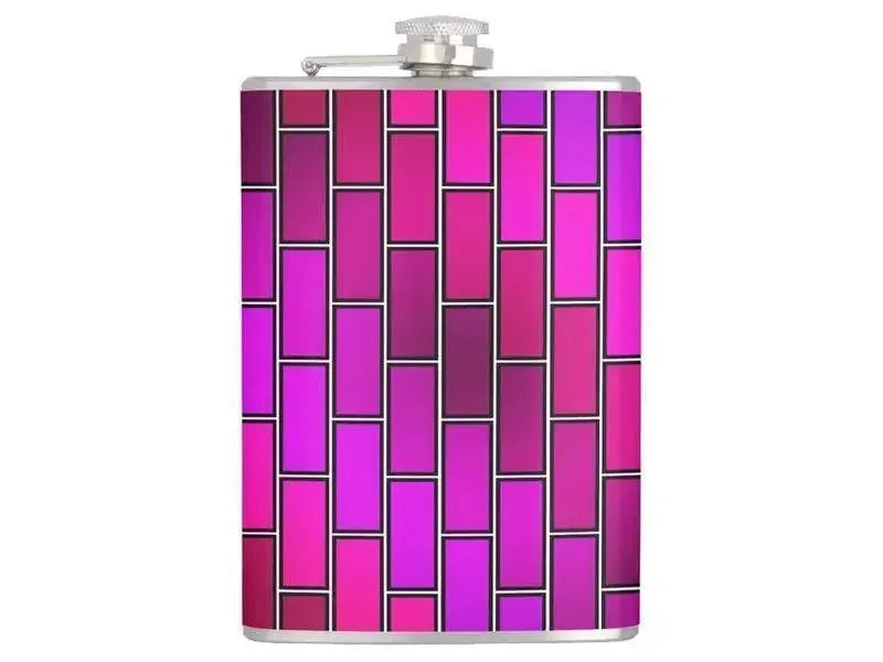 Hip Flasks-BRICK WALL #2 Hip Flasks-Purples & Fuchsias & Violets & Magentas-from COLORADDICTED.COM-