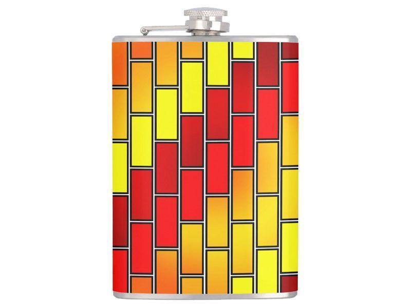 Hip Flasks-BRICK WALL #2 Hip Flasks-Reds &amp; Oranges &amp; Yellows-from COLORADDICTED.COM-