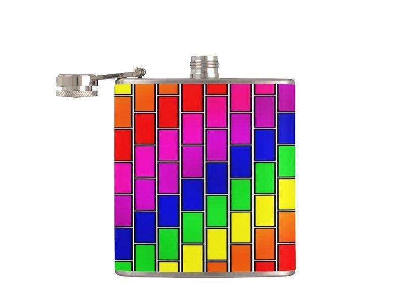 Hip Flasks-BRICK WALL #2 Hip Flasks-Multicolor Bright-from COLORADDICTED.COM-