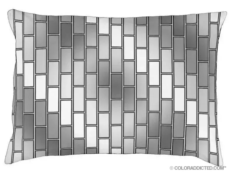 Dog Beds-BRICK WALL #2 Indoor/Outdoor Dog Beds-Grays & White-from COLORADDICTED.COM-