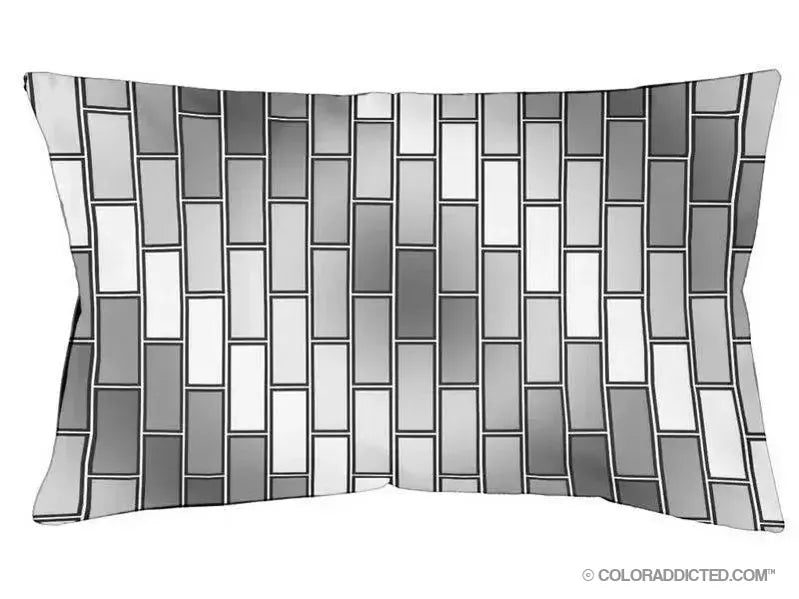 Dog Beds-BRICK WALL #2 Indoor/Outdoor Dog Beds-Grays & White-from COLORADDICTED.COM-