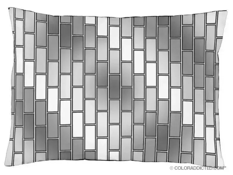 Dog Beds-BRICK WALL #2 Indoor/Outdoor Dog Beds-Grays & White-from COLORADDICTED.COM-
