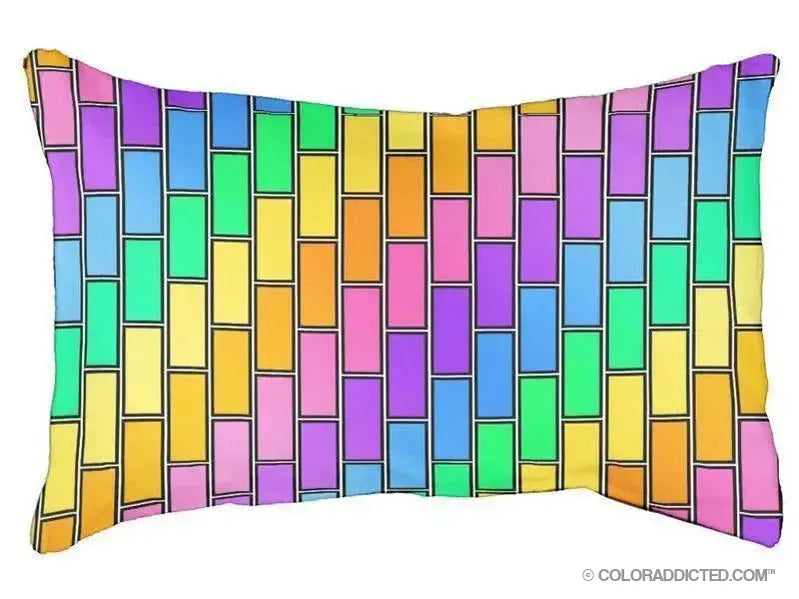 Dog Beds-BRICK WALL #2 Indoor/Outdoor Dog Beds-Multicolor Light-from COLORADDICTED.COM-