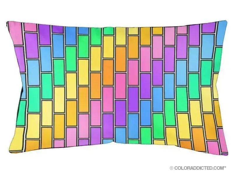 Dog Beds-BRICK WALL #2 Indoor/Outdoor Dog Beds-Multicolor Light-from COLORADDICTED.COM-