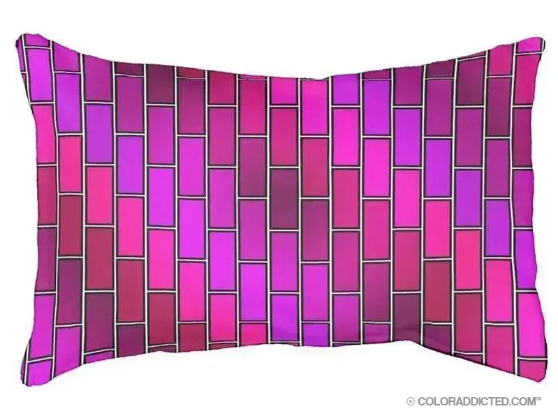 Dog Beds-BRICK WALL #2 Indoor/Outdoor Dog Beds-Purples, Fuchsias, Violets & Magentas-from COLORADDICTED.COM-