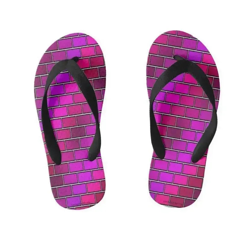 Kids Flip Flops-BRICK WALL #2 Kids Flip Flops-from COLORADDICTED.COM-