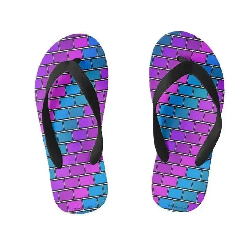 Kids Flip Flops-BRICK WALL #2 Kids Flip Flops-from COLORADDICTED.COM-