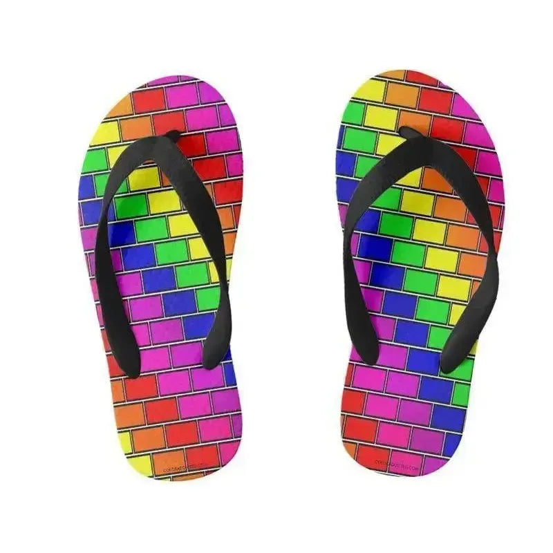 Kids Flip Flops-BRICK WALL #2 Kids Flip Flops-from COLORADDICTED.COM-