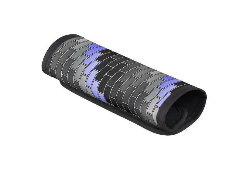 Luggage Handle Wraps-BRICK WALL #2 Luggage Handle Wraps-Black & Grays & Light Blues-from COLORADDICTED.COM-
