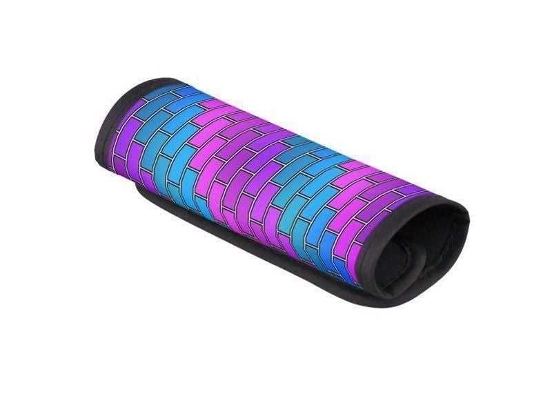 Luggage Handle Wraps-BRICK WALL #2 Luggage Handle Wraps-Purples &amp; Violets &amp; Fuchsias &amp; Turquoises-from COLORADDICTED.COM-