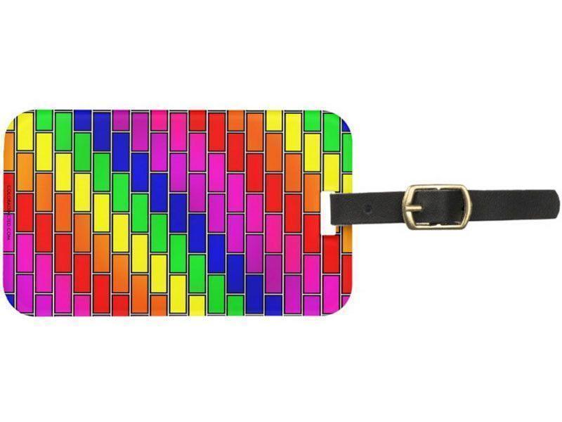 Luggage Tags-BRICK WALL #2 Luggage Tags-Multicolor Bright-from COLORADDICTED.COM-