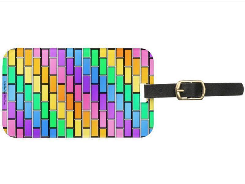 Luggage Tags-BRICK WALL #2 Luggage Tags-Multicolor Light-from COLORADDICTED.COM-