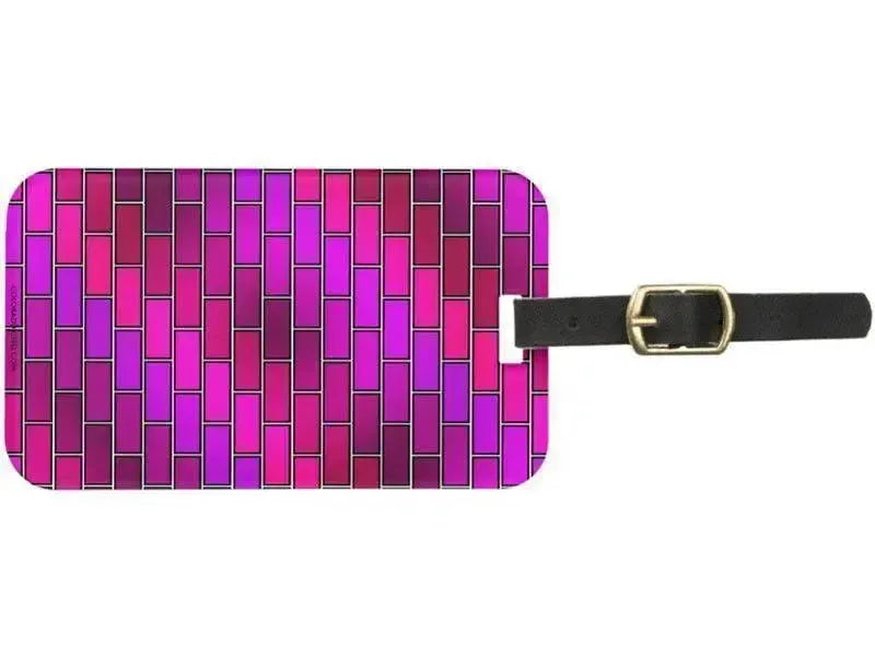 Luggage Tags-BRICK WALL #2 Luggage Tags-Purples, Fuchsias, Violets & Magentas-from COLORADDICTED.COM-