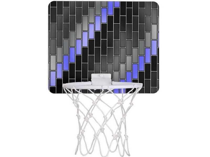 Mini Basketball Hoops-BRICK WALL #2 Mini Basketball Hoops-Black &amp; Grays &amp; Light Blues-from COLORADDICTED.COM-