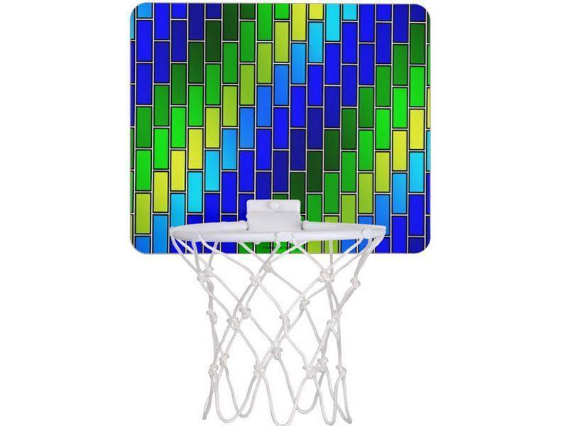 Mini Basketball Hoops-BRICK WALL #2 Mini Basketball Hoops-Blues &amp; Greens-from COLORADDICTED.COM-