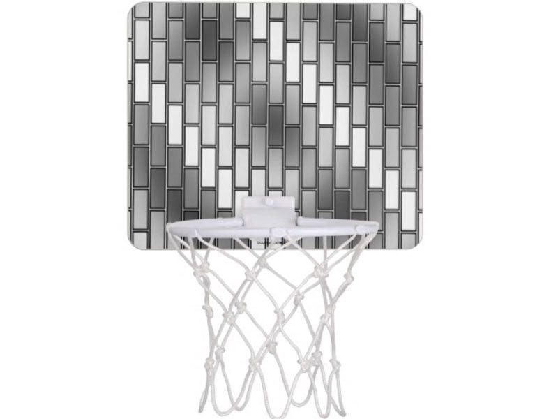 Mini Basketball Hoops-BRICK WALL #2 Mini Basketball Hoops-Grays &amp; White-from COLORADDICTED.COM-