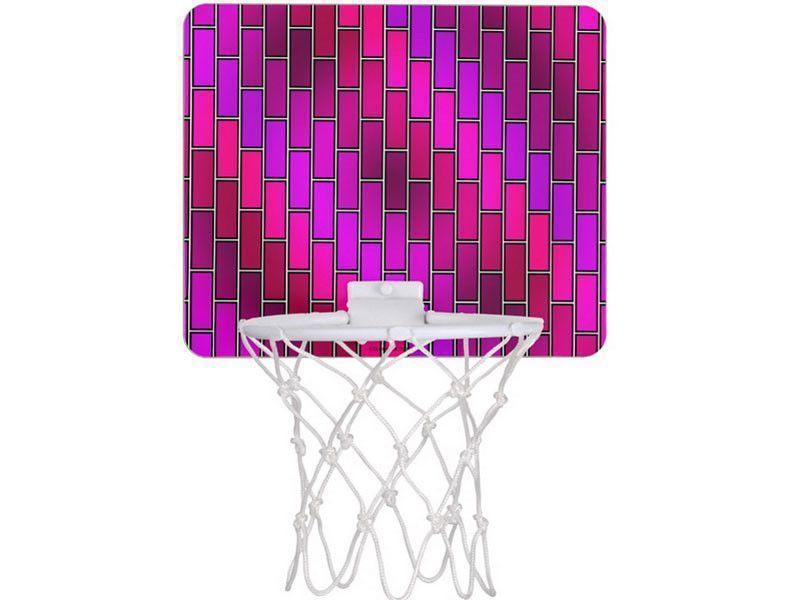 Mini Basketball Hoops-BRICK WALL #2 Mini Basketball Hoops-Purples &amp; Fuchsias &amp; Violets &amp; Magentas-from COLORADDICTED.COM-