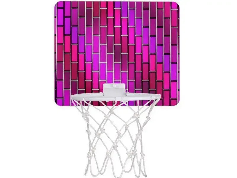 Mini Basketball Hoops-BRICK WALL #2 Mini Basketball Hoops-Purples & Fuchsias & Violets & Magentas-from COLORADDICTED.COM-