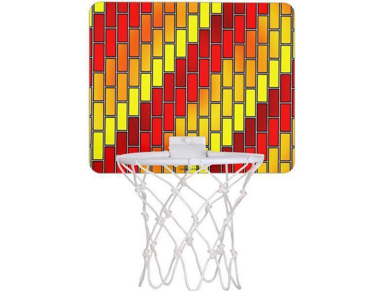 Mini Basketball Hoops-BRICK WALL #2 Mini Basketball Hoops-Reds &amp; Oranges &amp; Yellows-from COLORADDICTED.COM-