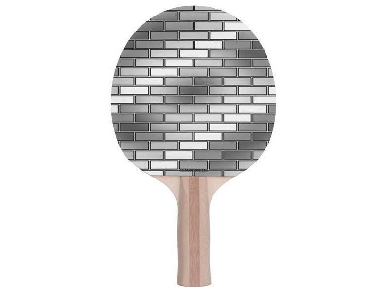 Ping Pong Paddles-BRICK WALL #2 Ping Pong Paddles-Grays &amp; White-from COLORADDICTED.COM-