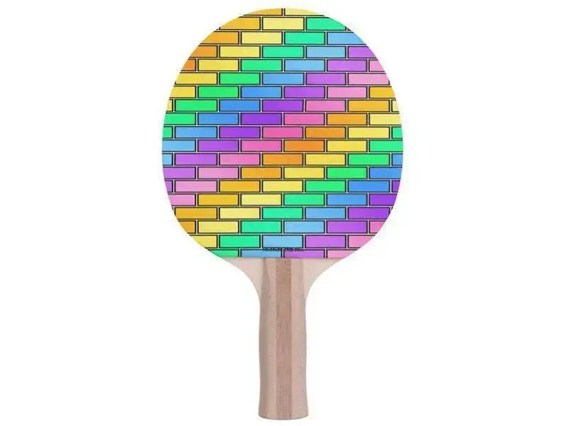 Ping Pong Paddles-BRICK WALL #2 Ping Pong Paddles-Multicolor Light-from COLORADDICTED.COM-