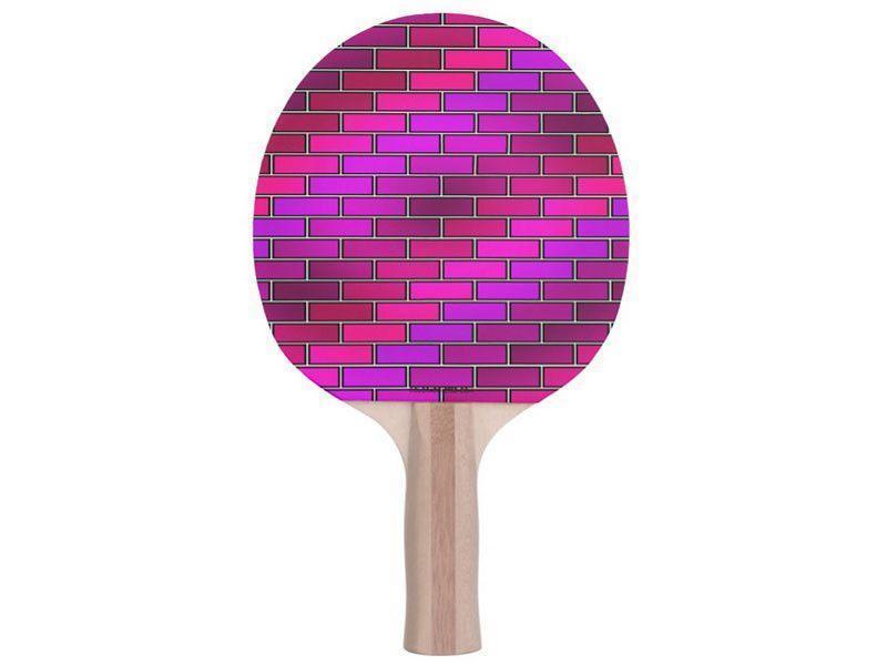 Ping Pong Paddles-BRICK WALL #2 Ping Pong Paddles-Purples &amp; Fuchsias &amp; Violets &amp; Magentas-from COLORADDICTED.COM-