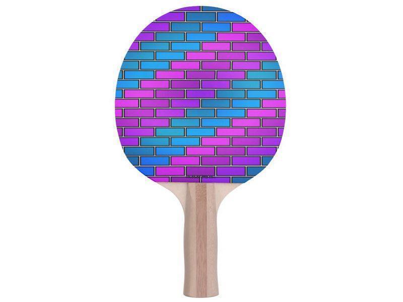 Ping Pong Paddles-BRICK WALL #2 Ping Pong Paddles-Purples &amp; Violets &amp; Fuchsias &amp; Turquoises-from COLORADDICTED.COM-