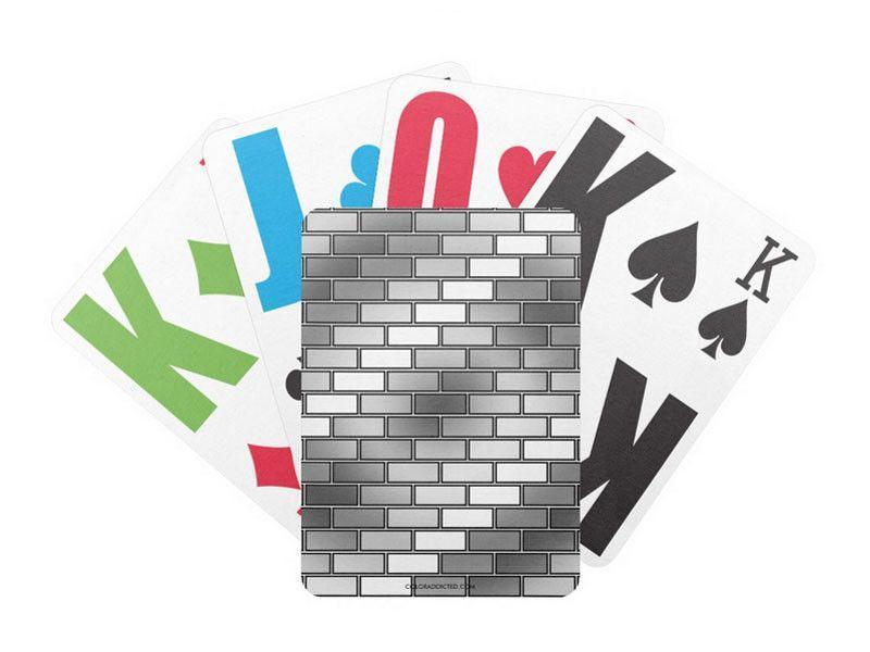 Playing Cards-BRICK WALL #2 Premium Bicycle® E-Z See® LoVision® Playing Cards for visually impaired players-Grays &amp; White-from COLORADDICTED.COM-