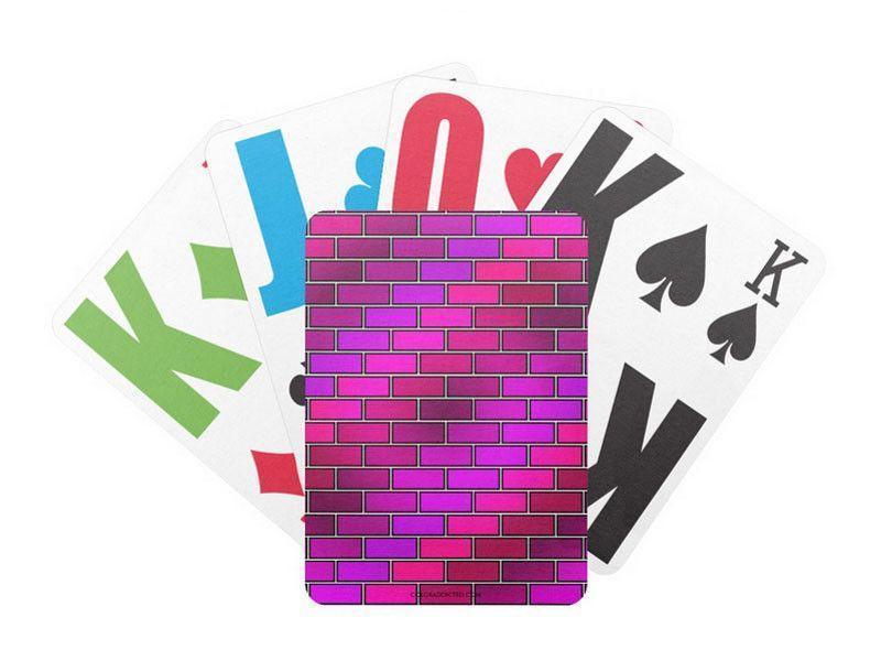 Playing Cards-BRICK WALL #2 Premium Bicycle® E-Z See® LoVision® Playing Cards for visually impaired players-Purples &amp; Fuchsias &amp; Violets &amp; Magentas-from COLORADDICTED.COM-