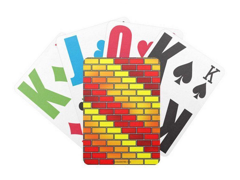 Playing Cards-BRICK WALL #2 Premium Bicycle® E-Z See® LoVision® Playing Cards for visually impaired players-Reds &amp; Oranges &amp; Yellows-from COLORADDICTED.COM-