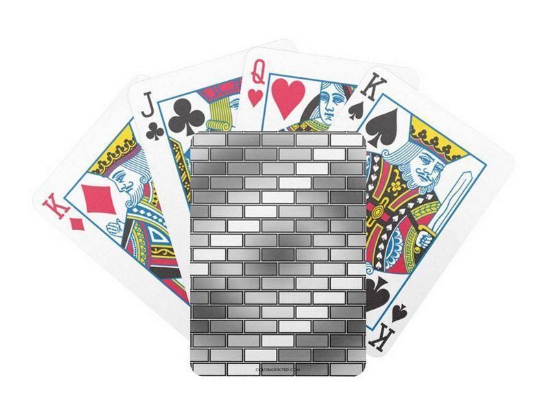 Playing Cards-BRICK WALL #2 Premium Bicycle® Playing Cards-Grays &amp; White-from COLORADDICTED.COM-