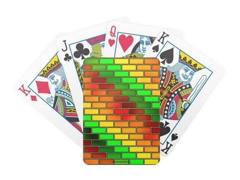Playing Cards-BRICK WALL #2 Premium Bicycle® Playing Cards-Reds &amp; Oranges &amp; Yellows &amp; Greens-from COLORADDICTED.COM-