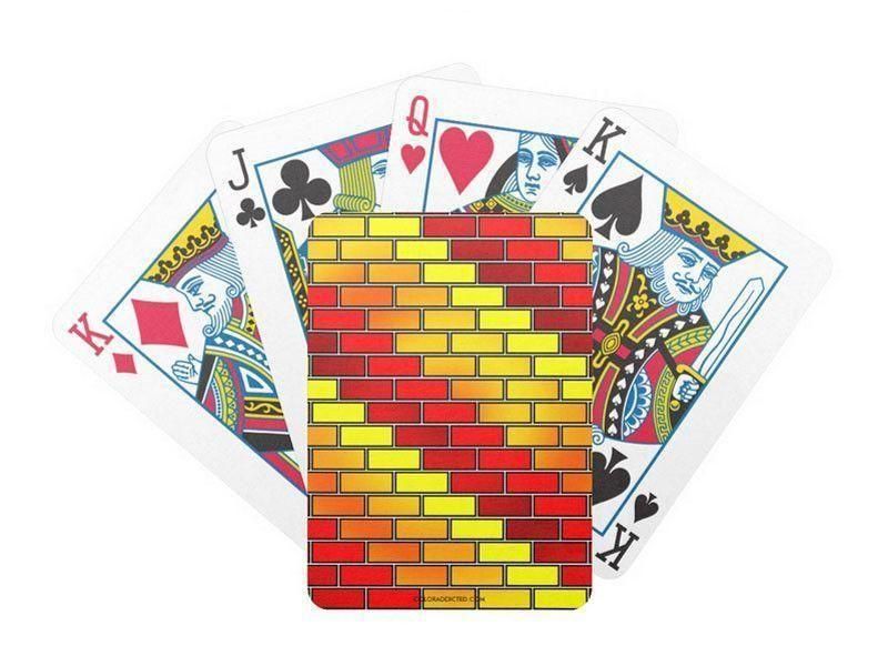 Playing Cards-BRICK WALL #2 Premium Bicycle® Playing Cards-Reds &amp; Oranges &amp; Yellows-from COLORADDICTED.COM-
