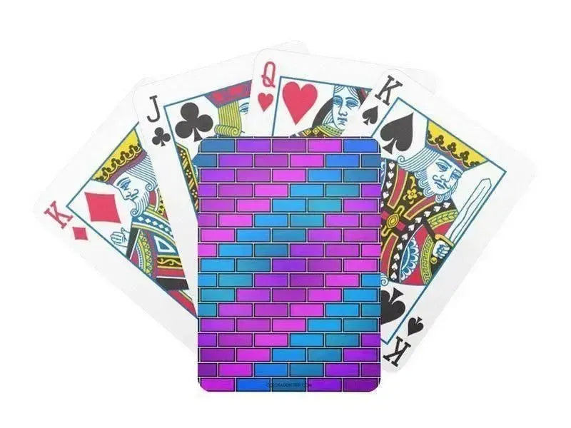 Playing Cards-BRICK WALL #2 Premium Poker Playing Cards-Purples & Violets & Fuchsias & Turquoises-from COLORADDICTED.COM-