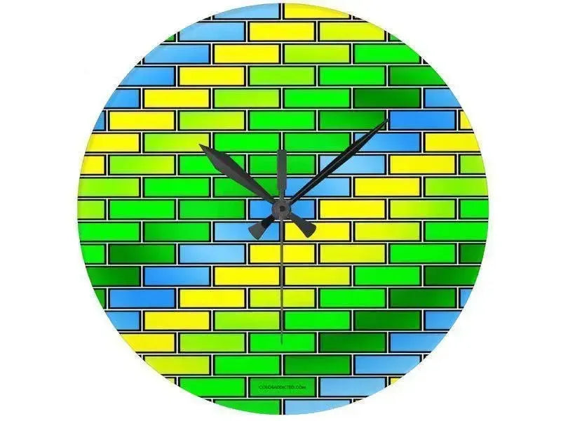Wall Clocks-BRICK WALL #2 Round Wall Clocks-from COLORADDICTED.COM-