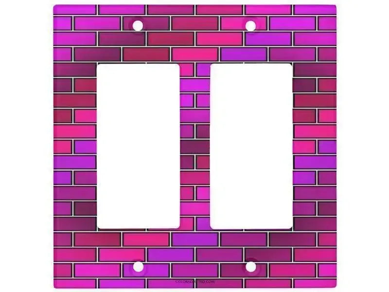 Rocker Light Switch Covers-BRICK WALL #2 Single, Double & Triple-Rocker Light Switch Covers-from COLORADDICTED.COM-