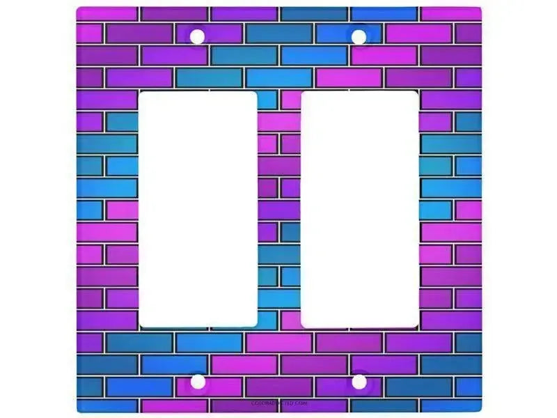 Rocker Light Switch Covers-BRICK WALL #2 Single, Double & Triple-Rocker Light Switch Covers-from COLORADDICTED.COM-
