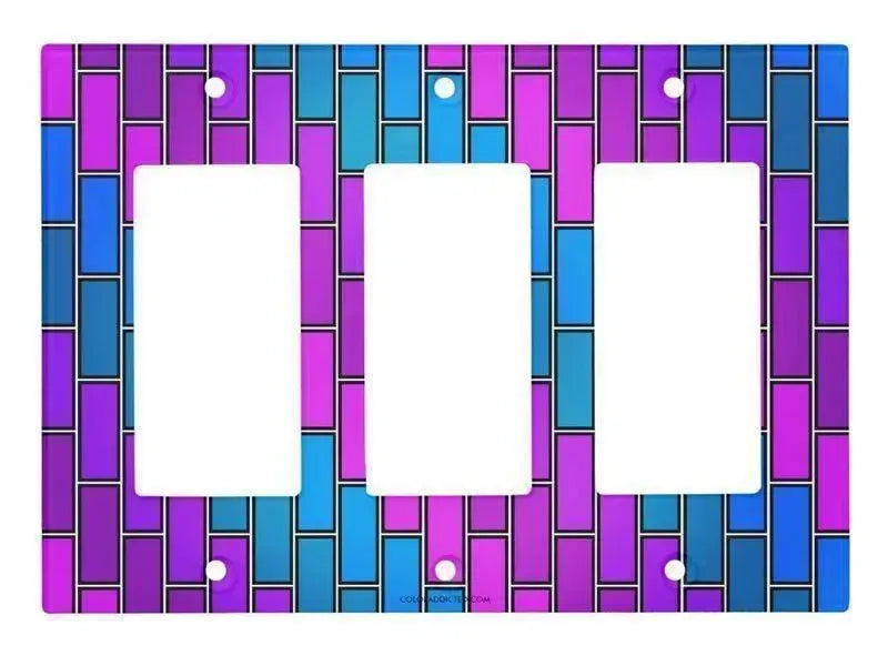 Rocker Light Switch Covers-BRICK WALL #2 Single, Double & Triple-Rocker Light Switch Covers-from COLORADDICTED.COM-