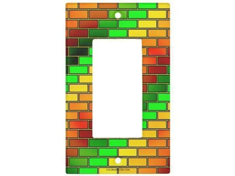 Rocker Light Switch Covers-BRICK WALL #2 Single, Double & Triple-Rocker Light Switch Covers-from COLORADDICTED.COM-