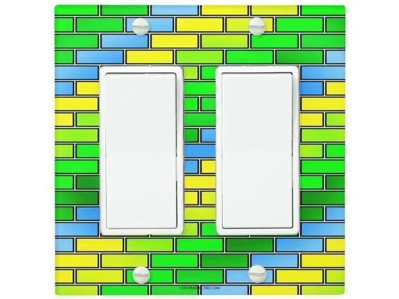 Rocker Light Switch Covers-BRICK WALL #2 Single, Double & Triple-Rocker Light Switch Covers-from COLORADDICTED.COM-