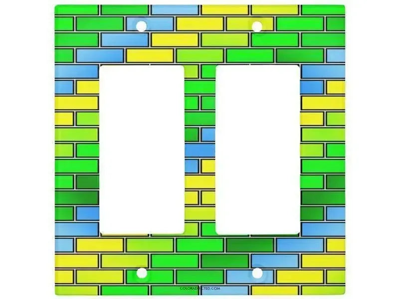 Rocker Light Switch Covers-BRICK WALL #2 Single, Double & Triple-Rocker Light Switch Covers-from COLORADDICTED.COM-