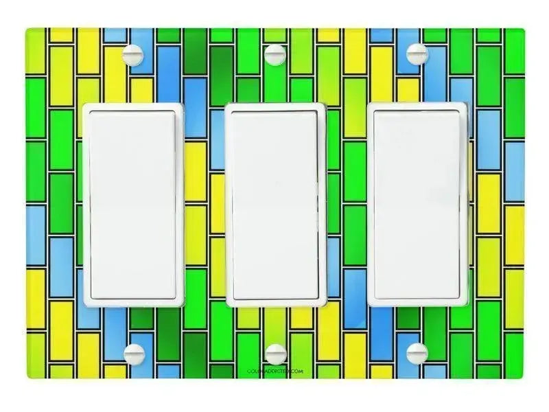 Rocker Light Switch Covers-BRICK WALL #2 Single, Double & Triple-Rocker Light Switch Covers-from COLORADDICTED.COM-