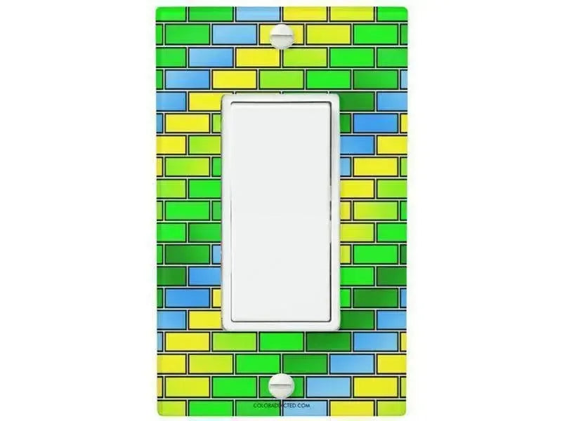 Rocker Light Switch Covers-BRICK WALL #2 Single, Double & Triple-Rocker Light Switch Covers-from COLORADDICTED.COM-