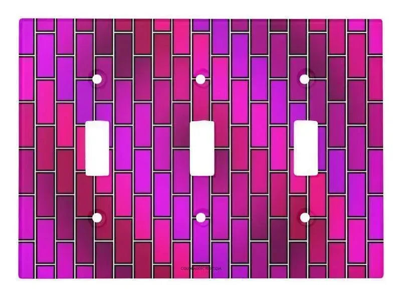 Toggle Light Switch Covers-BRICK WALL #2 Single, Double & Triple-Toggle Light Switch Covers-Purples & Fuchsias & Violets & Magentas-from COLORADDICTED.COM-