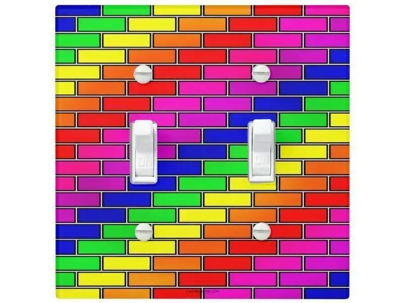 Toggle Light Switch Covers-BRICK WALL #2 Single, Double & Triple-Toggle Light Switch Covers-from COLORADDICTED.COM-