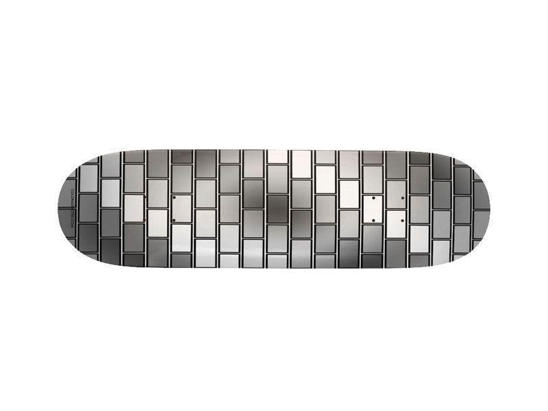 Skateboard Decks-BRICK WALL #2 Skateboard Decks-Grays &amp; White-from COLORADDICTED.COM-